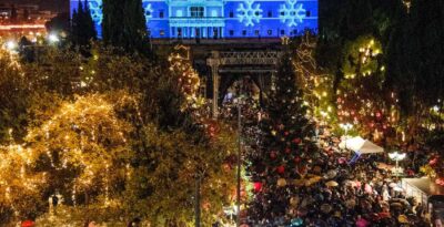 Athens:  the lighting of the Christmas tree