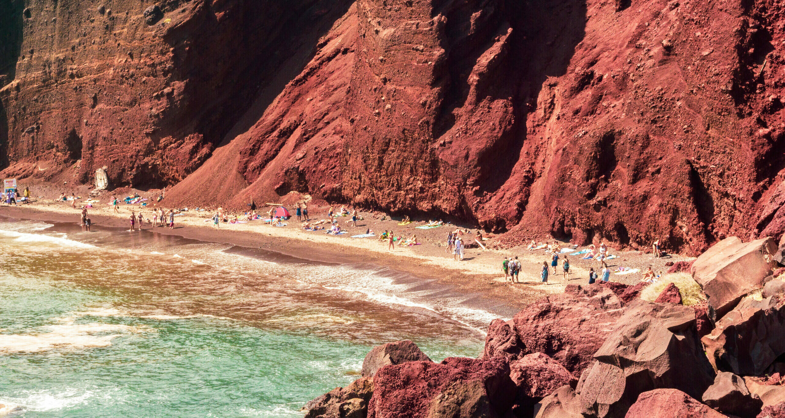 Red Beach: What it’s like to swim on the edge of a volcano